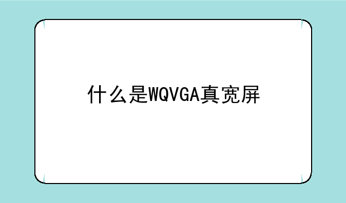 什么是WQVGA真宽屏