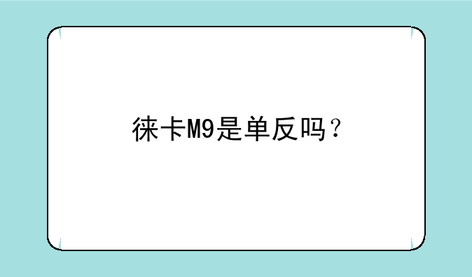 徕卡M9是单反吗？