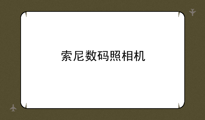 索尼数码照相机