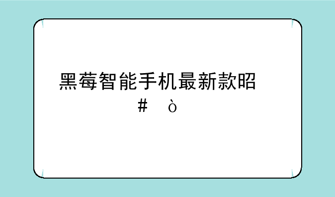 黑莓智能手机最新款是什么？