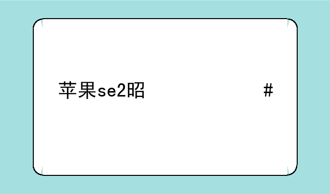 苹果se2是什么版本？