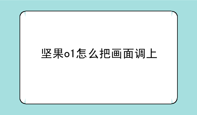 坚果o1怎么把画面调上