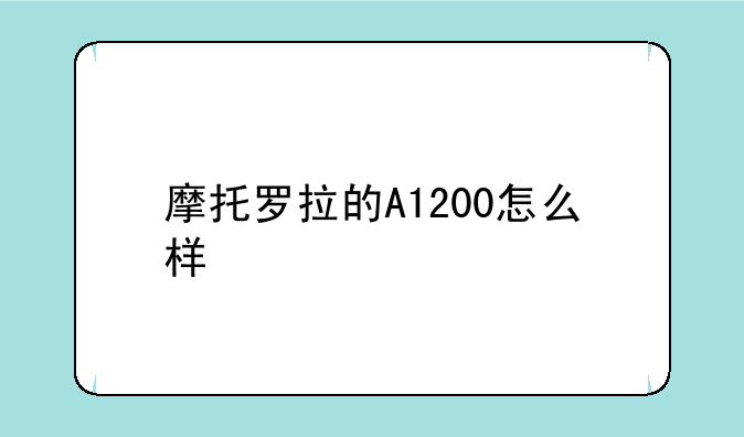 摩托罗拉的A1200怎么样