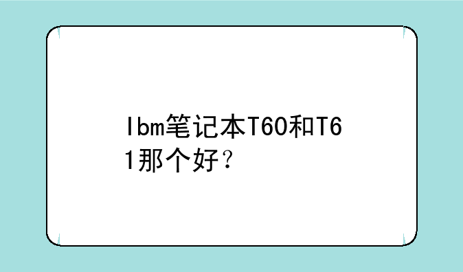 Ibm笔记本T60和T61那个好？