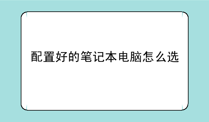 配置好的笔记本电脑怎么选
