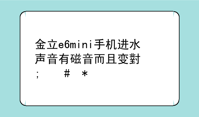 金立e6mini手机进水声音有磁音而且变小怎么办