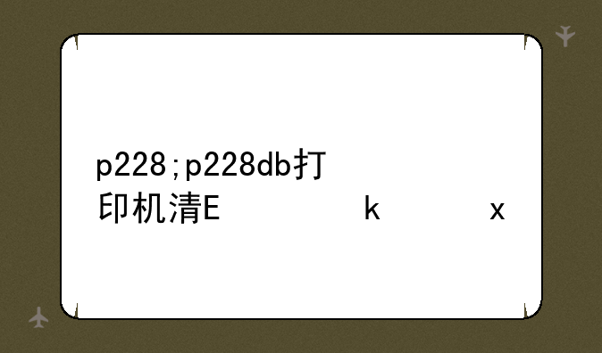 p228;p228db打印机清零步骤