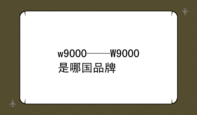 w9000——W9000是哪国品牌