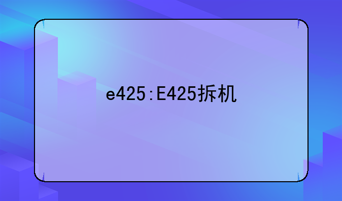 e425:E425拆机