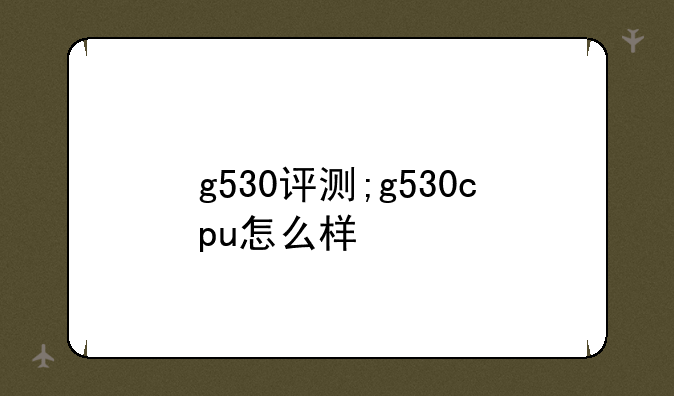 g530评测;g530cpu怎么样
