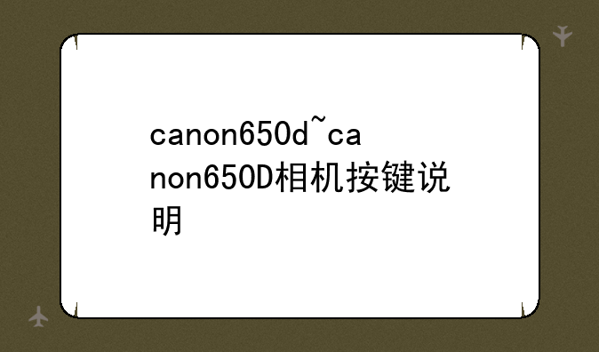 canon650d~canon650D相机按键说明