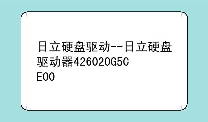 日立硬盘驱动--日立硬盘驱动器426020G5CE00