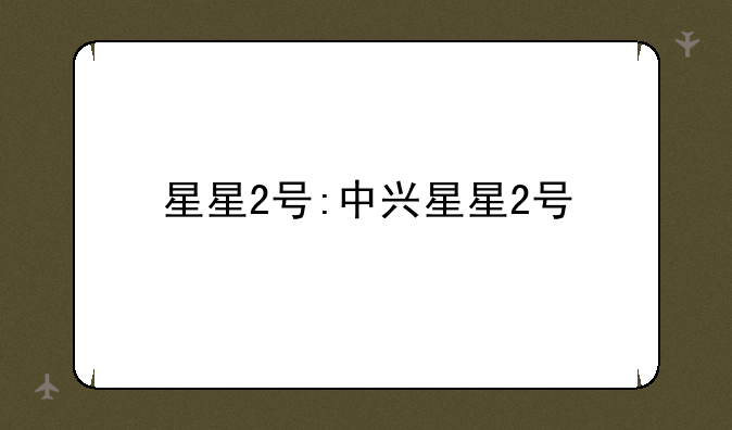 星星2号:中兴星星2号