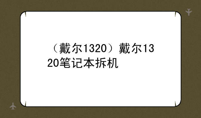 （戴尔1320）戴尔1320笔记本拆机