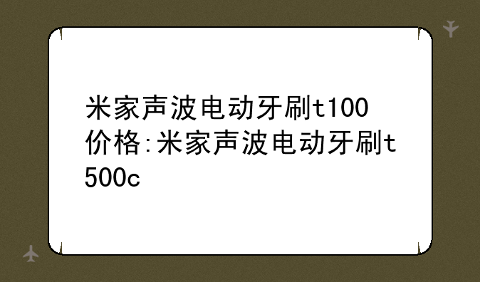 米家声波电动牙刷t100价格:米家声波电动牙刷t500c