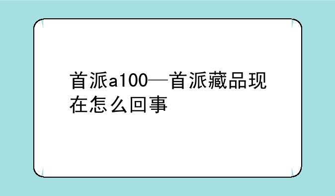 首派a100—首派藏品现在怎么回事