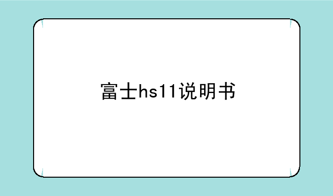 富士hs11说明书