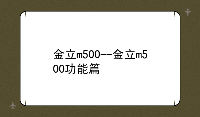 金立m500--金立m500功能篇
