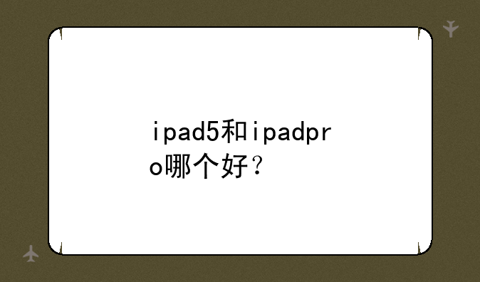 ipad5和ipadpro哪个好？